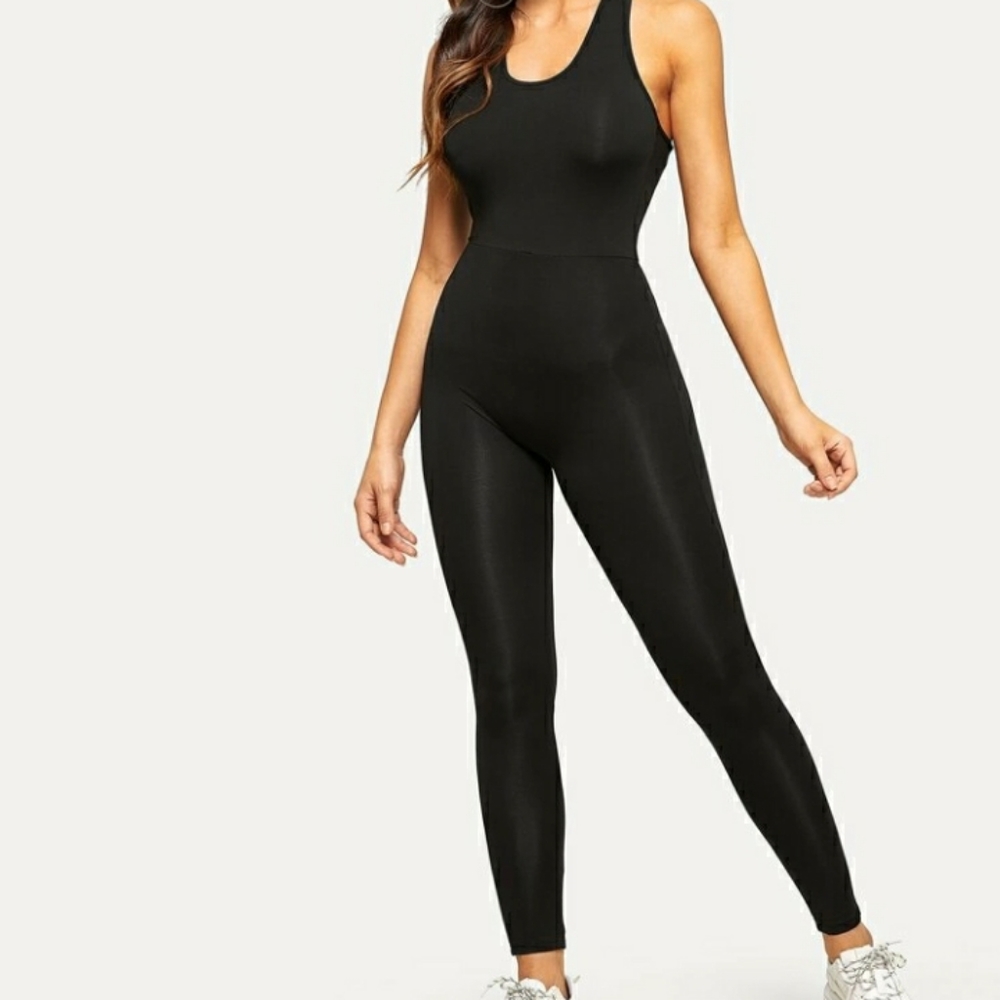 Shein crossback spandex jumpsuit